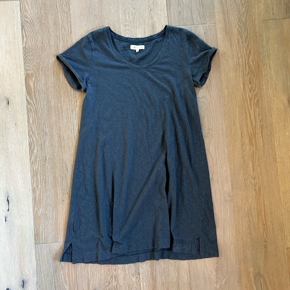 Loft Lou & Grey Dark Gray Short Sleeve Cotton TShirt Dress Medium - Picture 6 of 10